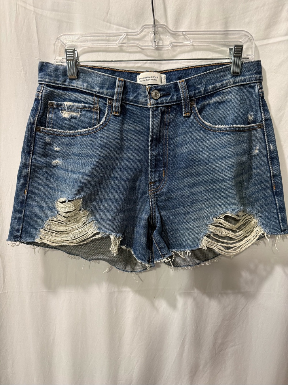 Abercrombie & Fitch Distressed Blue Denim Cutoff Shorts